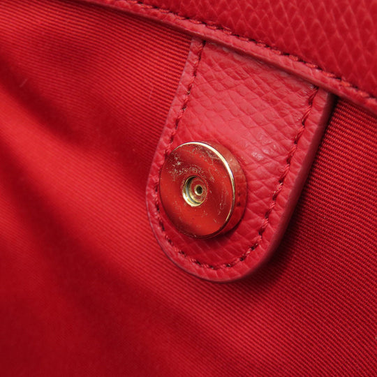 COACH Handbag F36637 leather Red logo 2WAY Women Used Authentic