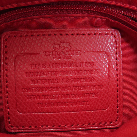 COACH Handbag F36637 leather Red logo 2WAY Women Used Authentic