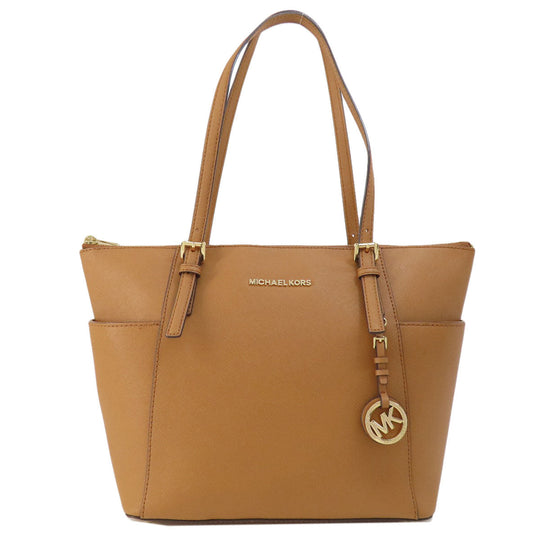 MICHAEL KORS Tote Bag PVC Brown logo Women Used Authentic