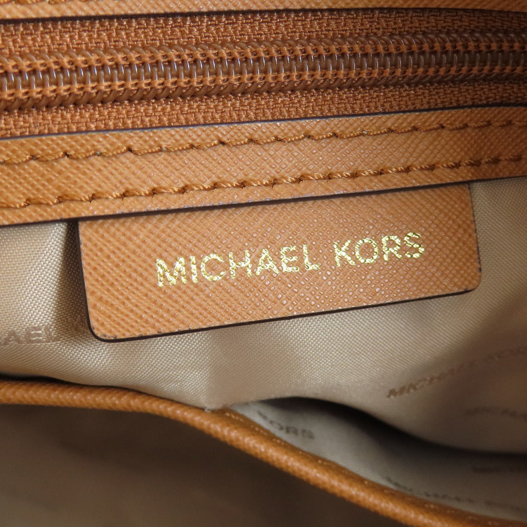 MICHAEL KORS Tote Bag PVC Brown logo Women Used Authentic