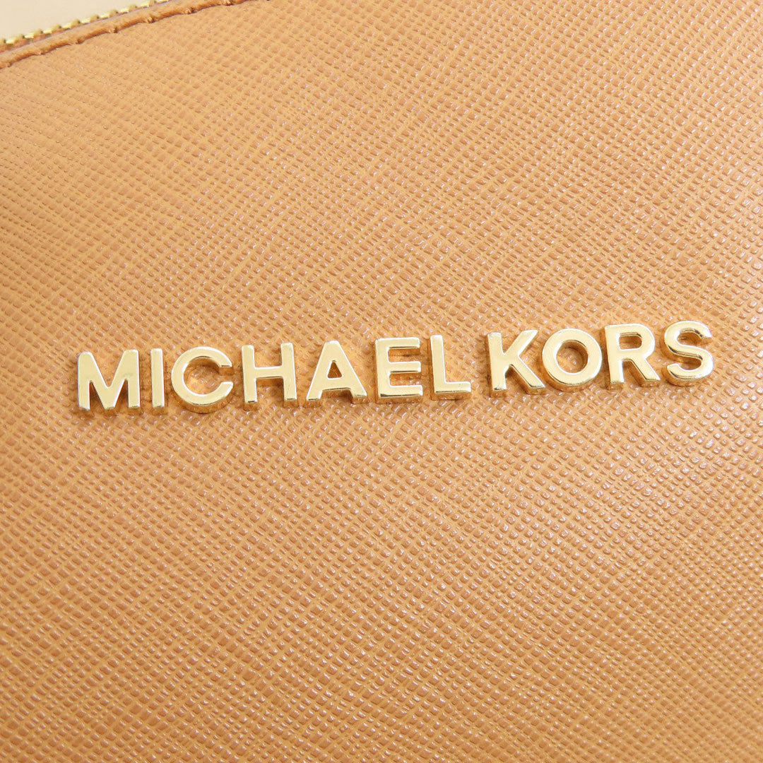 MICHAEL KORS Tote Bag PVC Brown logo Women Used Authentic
