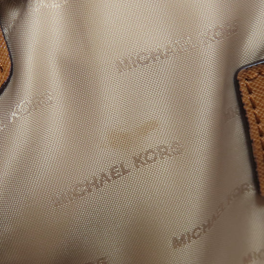 MICHAEL KORS Tote Bag PVC Brown logo Women Used Authentic