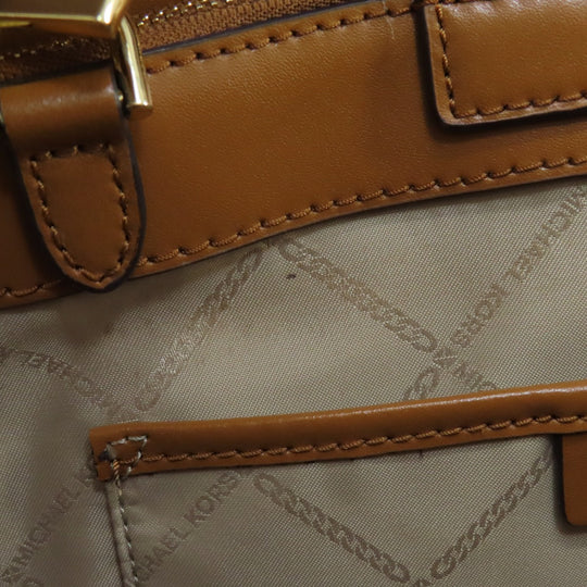 MICHAEL KORS Tote Bag PVC Brown MK Signature 2WAY Women Used Authentic