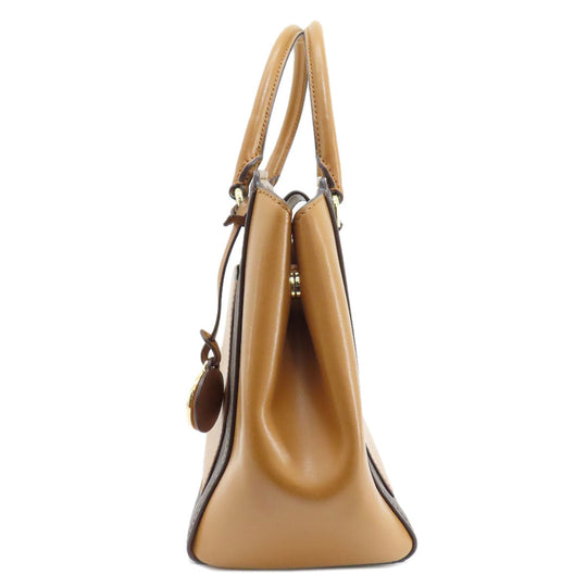 MICHAEL KORS Tote Bag PVC Brown MK Signature 2WAY Women Used Authentic