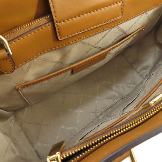 MICHAEL KORS Tote Bag PVC Brown MK Signature 2WAY Women Used Authentic