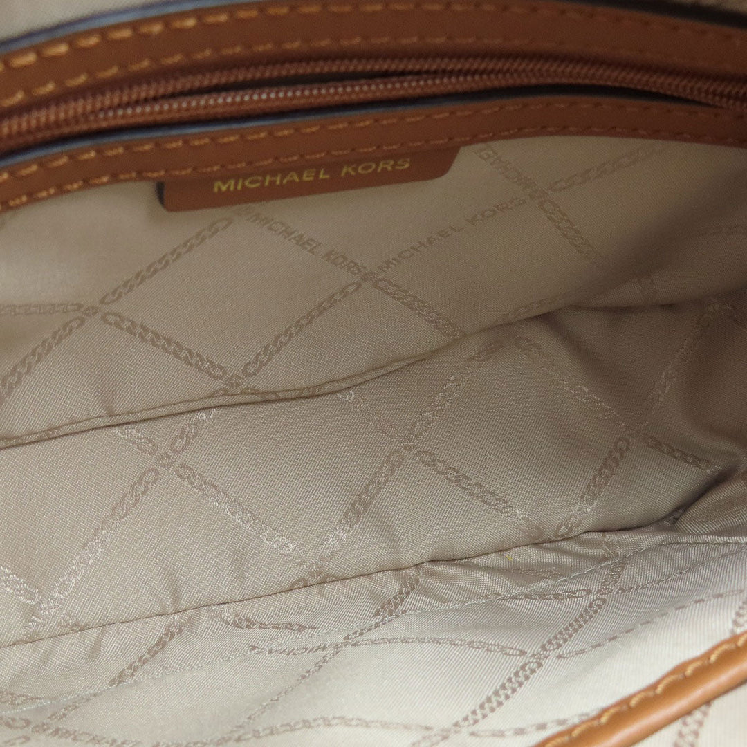 MICHAEL KORS Shoulder Bag PVC Brown MK signature Women Used Authentic