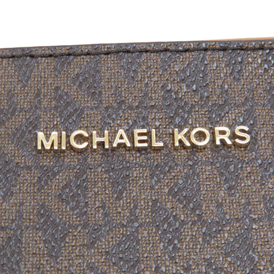 MICHAEL KORS Shoulder Bag PVC Brown MK signature Women Used Authentic
