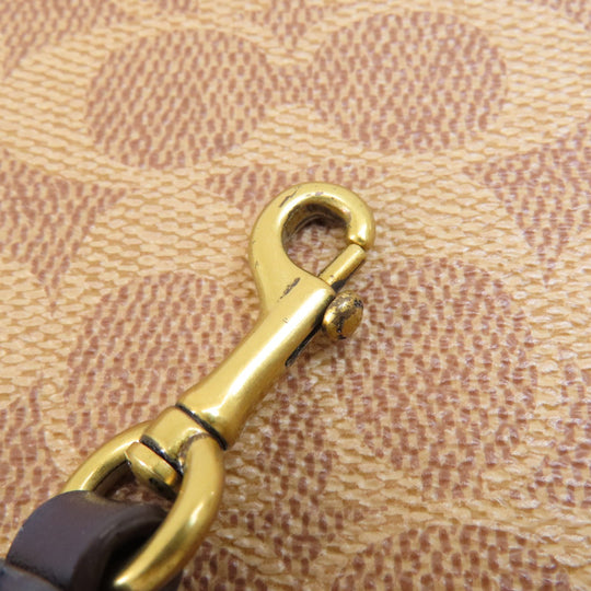 COACH Shoulder Bag 73311 PVC Brown Signature Women Used Authentic