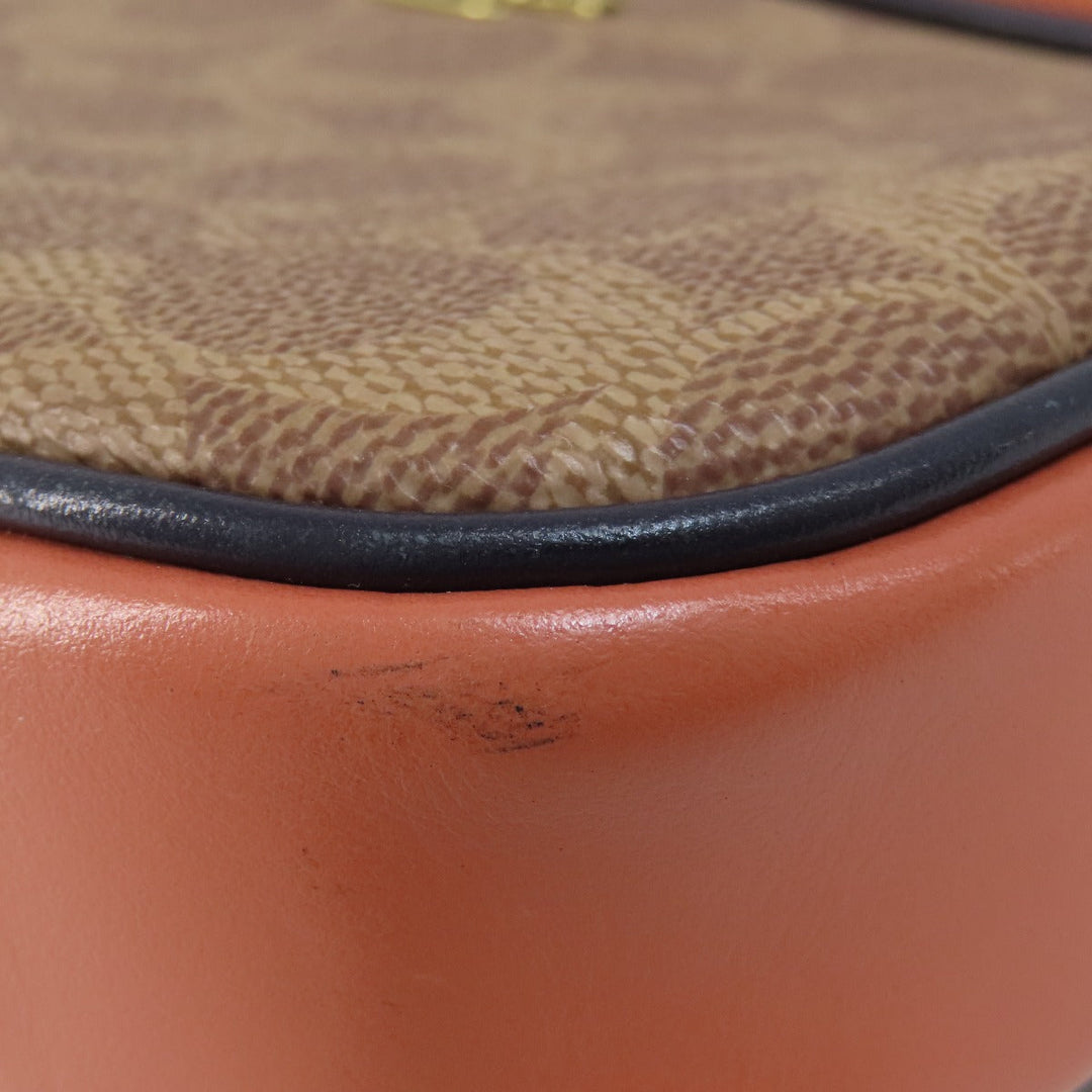 COACH Shoulder Bag 73311 PVC Brown Signature Women Used Authentic