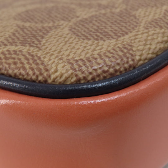 COACH Shoulder Bag 73311 PVC Brown Signature Women Used Authentic