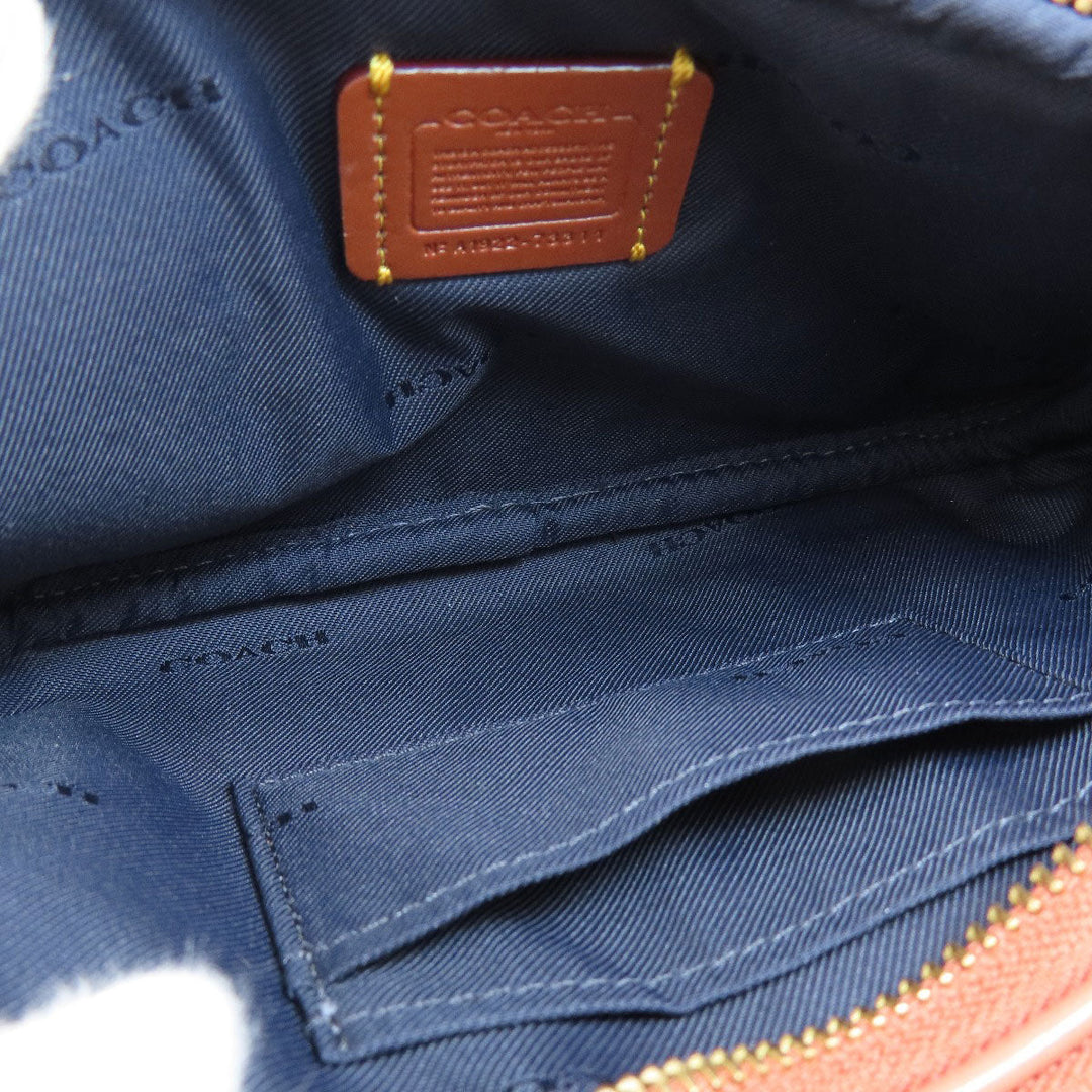 COACH Shoulder Bag 73311 PVC Brown Signature Women Used Authentic