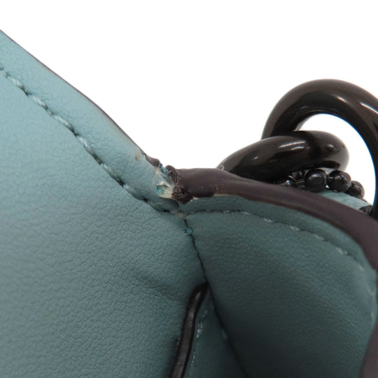 COACH Shoulder Bag C8749 leather blue Long Shoulder Win Crossbody Women Used Authentic