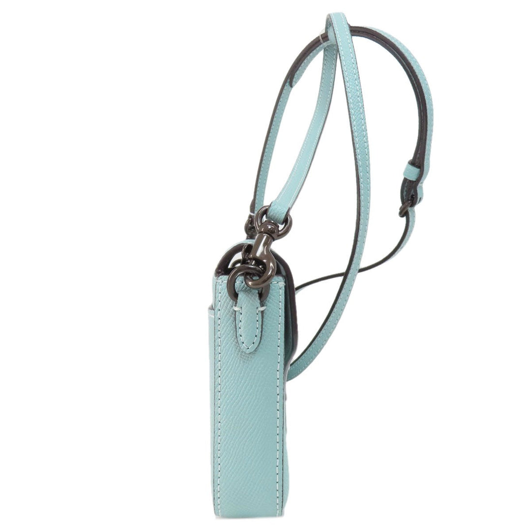 COACH Shoulder Bag C8749 leather blue Long Shoulder Win Crossbody Women Used Authentic