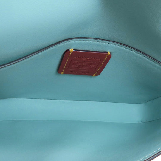 COACH Shoulder Bag C8749 leather blue Long Shoulder Win Crossbody Women Used Authentic