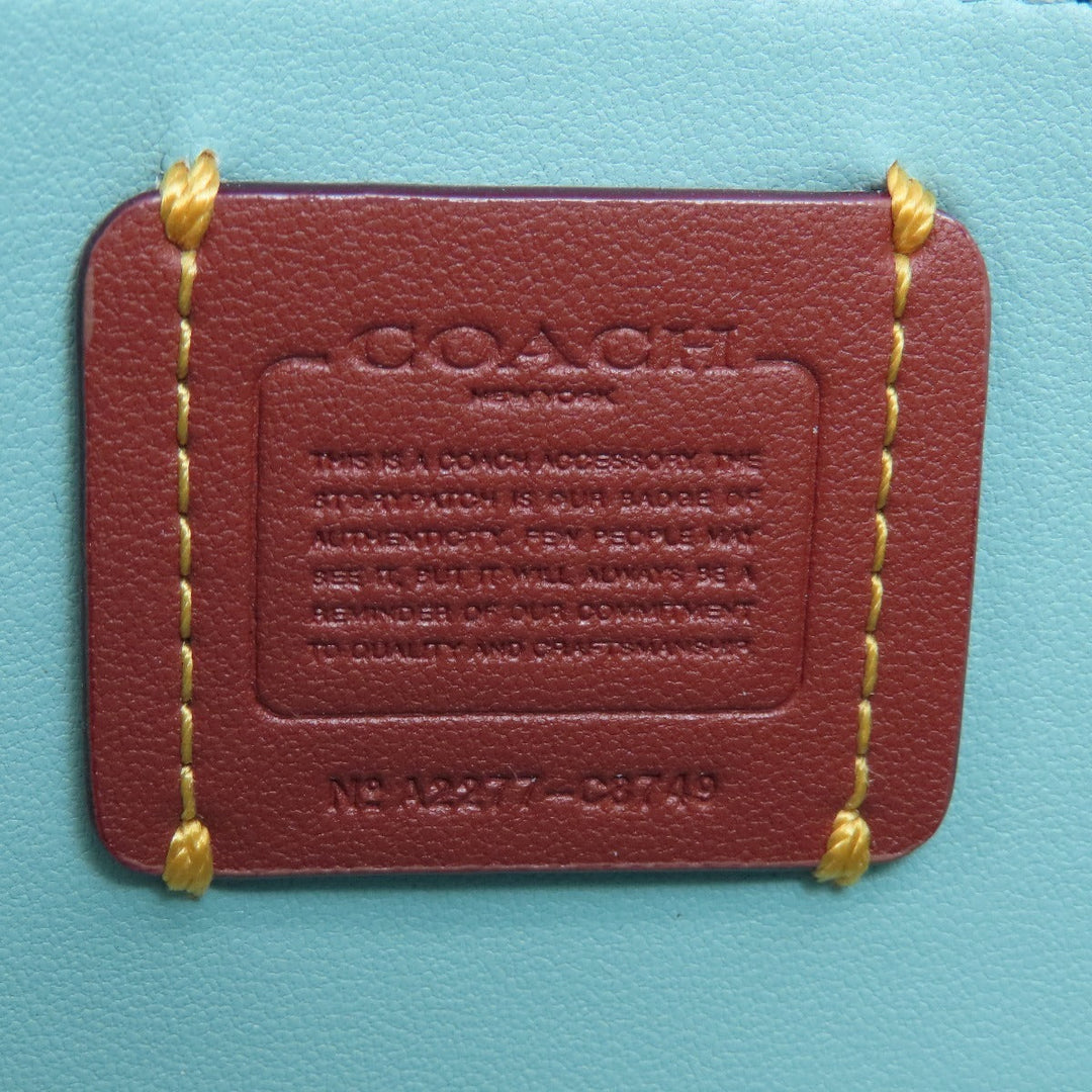 COACH Shoulder Bag C8749 leather blue Long Shoulder Win Crossbody Women Used Authentic