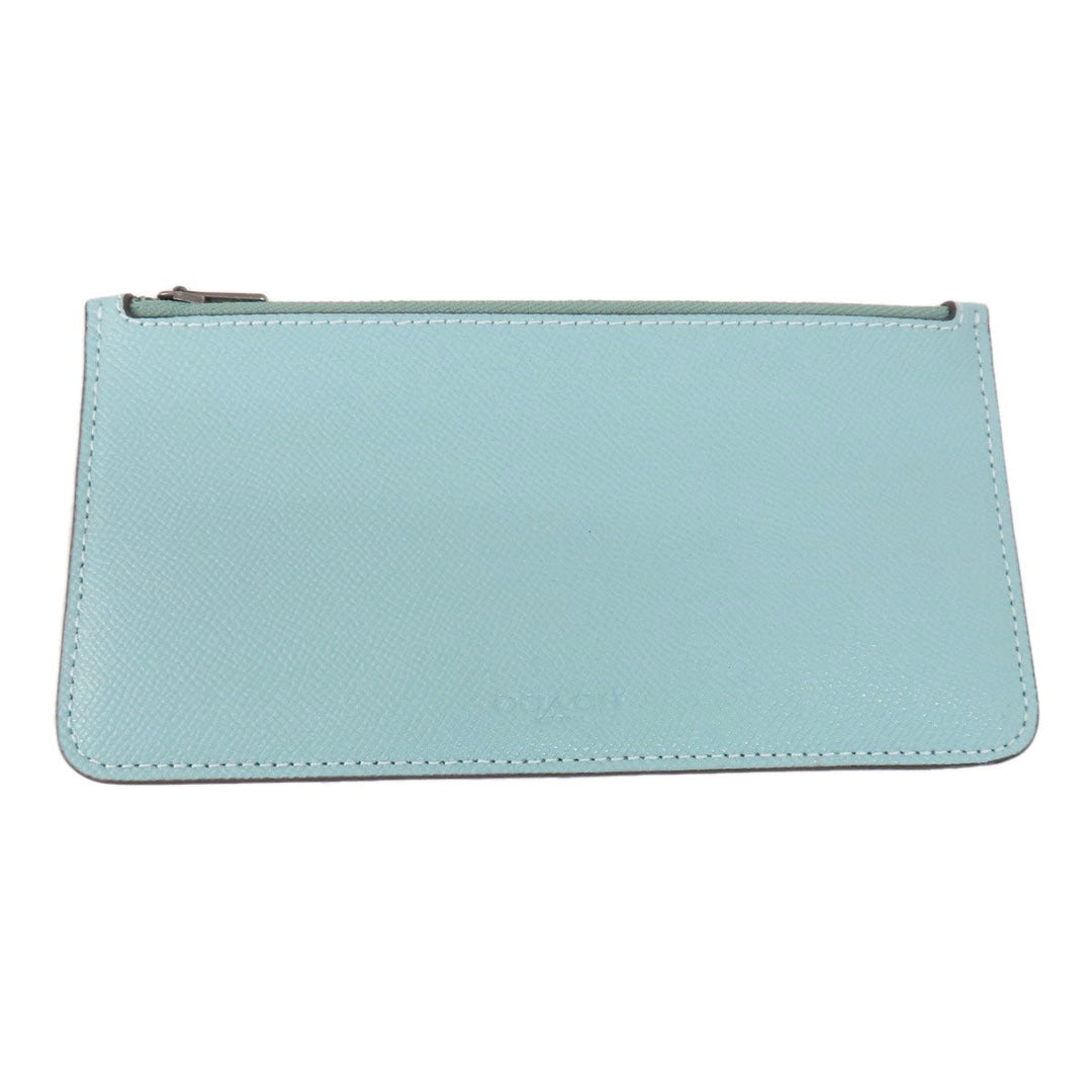 COACH Shoulder Bag C8749 leather blue Long Shoulder Win Crossbody Women Used Authentic