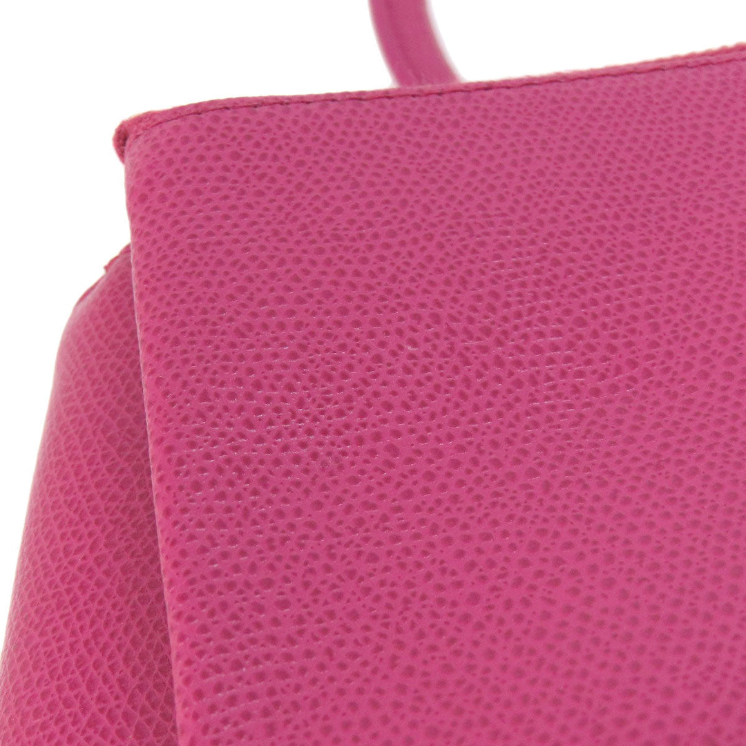 Furla Tote Bag leather pink logo Women Used Authentic