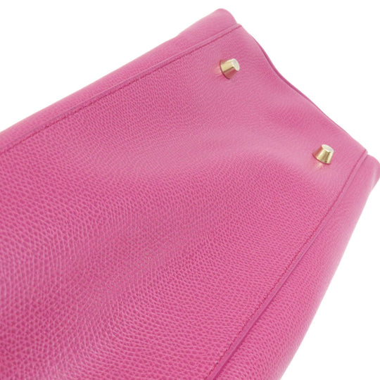 Furla Tote Bag leather pink logo Women Used Authentic