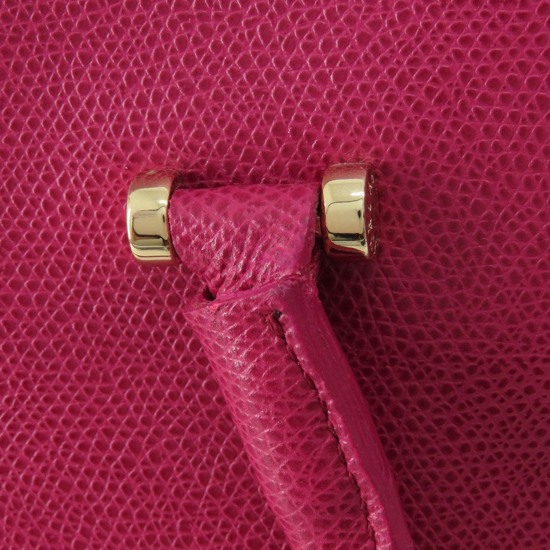Furla Tote Bag leather pink logo Women Used Authentic