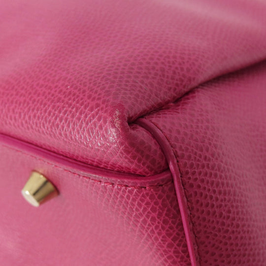 Furla Tote Bag leather pink logo Women Used Authentic