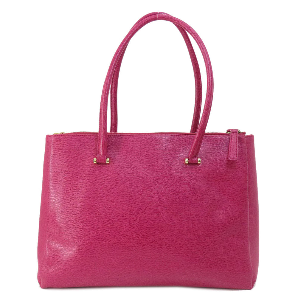 Furla Tote Bag leather pink logo Women Used Authentic
