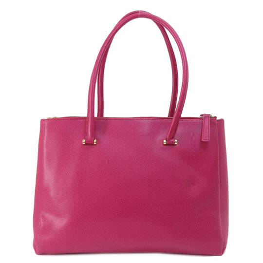 Furla Tote Bag leather pink logo Women Used Authentic