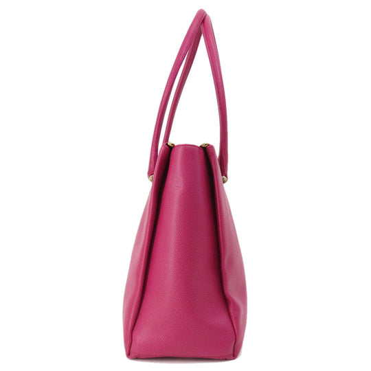 Furla Tote Bag leather pink logo Women Used Authentic