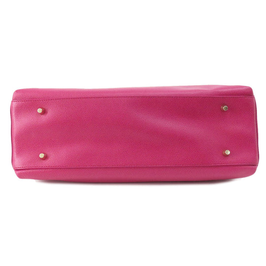 Furla Tote Bag leather pink logo Women Used Authentic