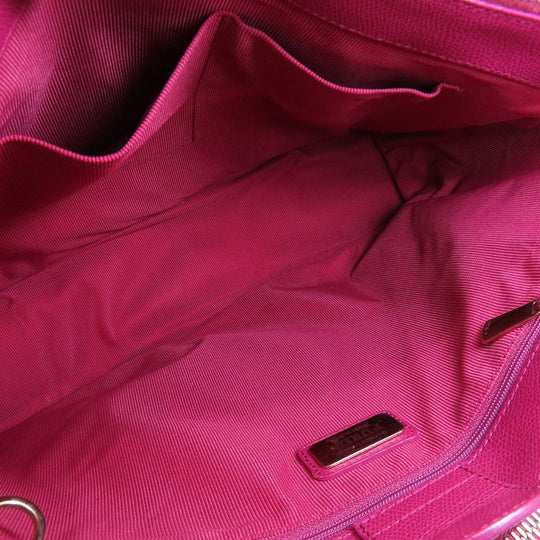 Furla Tote Bag leather pink logo Women Used Authentic