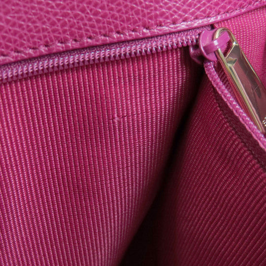 Furla Tote Bag leather pink logo Women Used Authentic