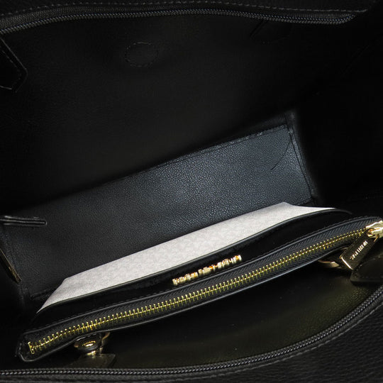 MICHAEL KORS Tote Bag leather black logo Women Used Authentic
