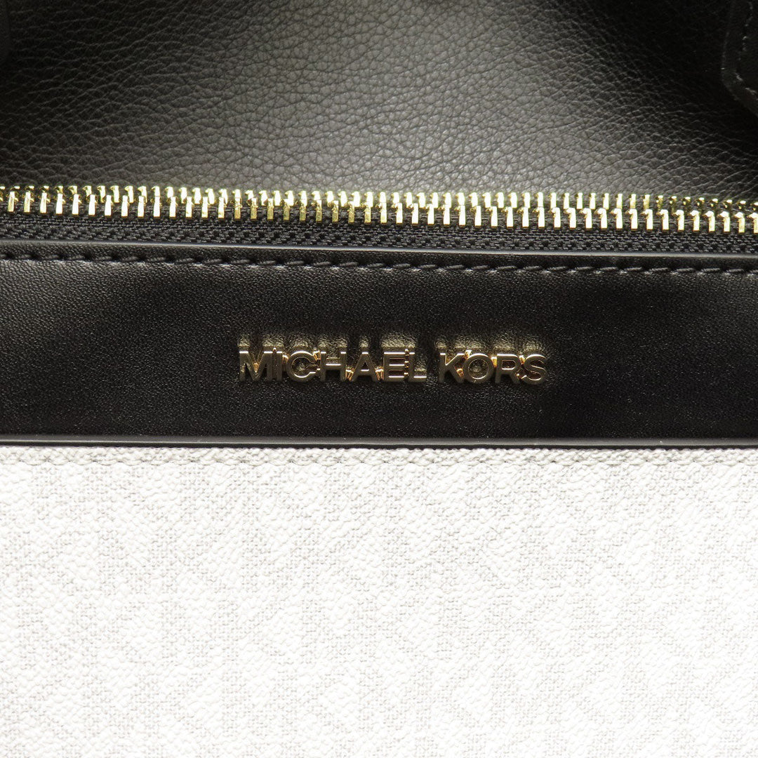 MICHAEL KORS Tote Bag leather black logo Women Used Authentic