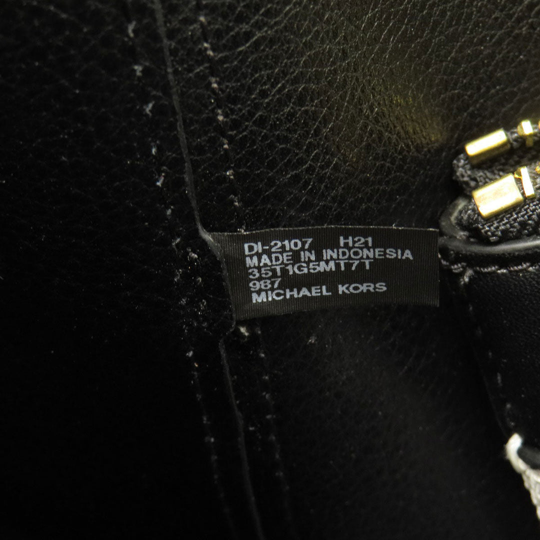 MICHAEL KORS Tote Bag leather black logo Women Used Authentic