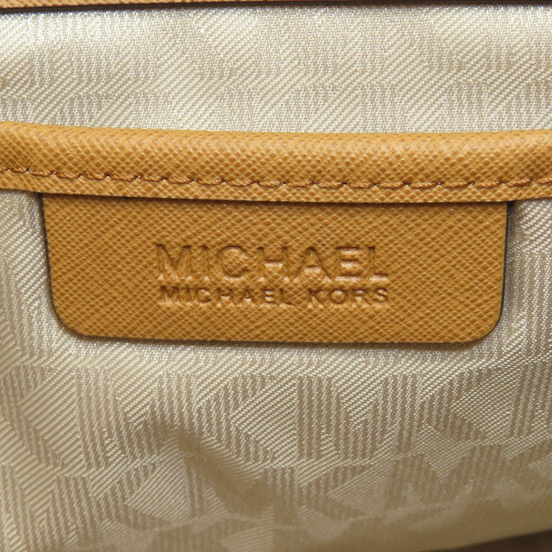 MICHAEL KORS Tote Bag PVC Brown logo Women Used Authentic