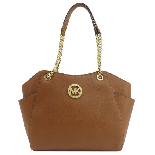 MICHAEL KORS Tote Bag PVC Brown logo Women Used Authentic