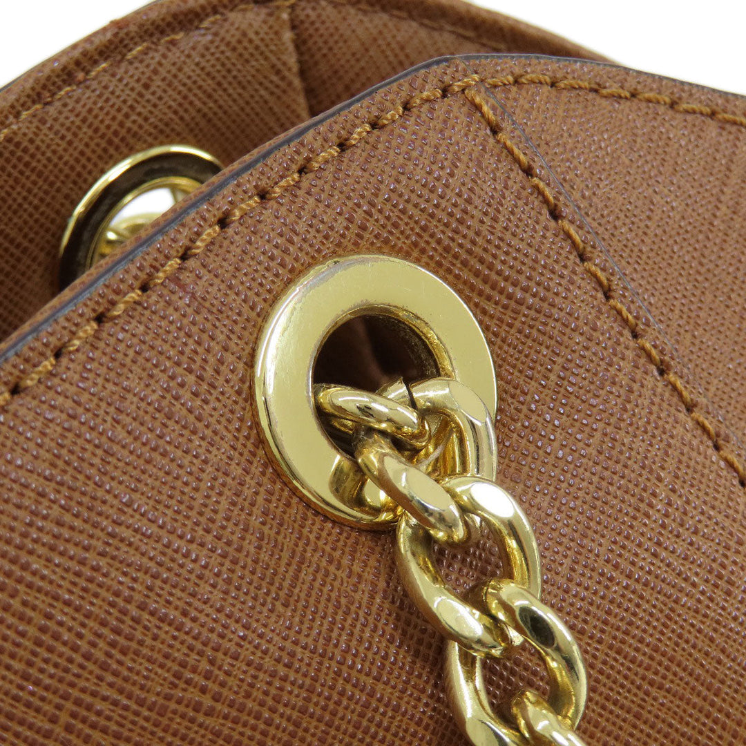 MICHAEL KORS Tote Bag PVC Brown logo Women Used Authentic