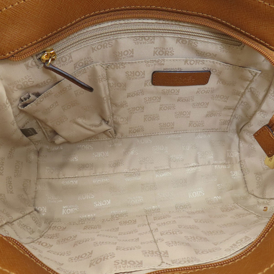 MICHAEL KORS Tote Bag PVC Brown logo Women Used Authentic