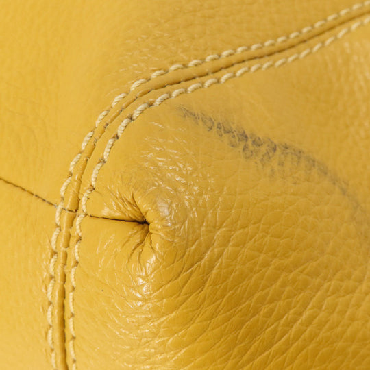 COACH Tote Bag F28997 leather yellow logo Women Used Authentic