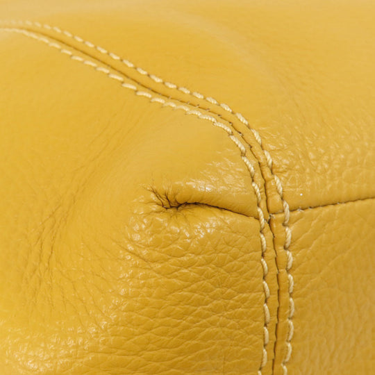 COACH Tote Bag F28997 leather yellow logo Women Used Authentic