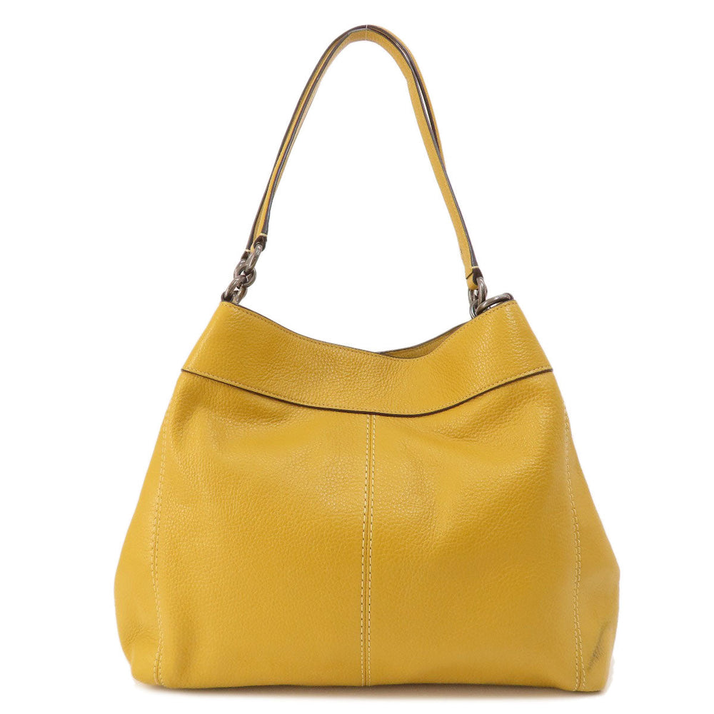 COACH Tote Bag F28997 leather yellow logo Women Used Authentic