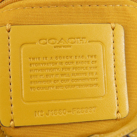 COACH Tote Bag F28997 leather yellow logo Women Used Authentic