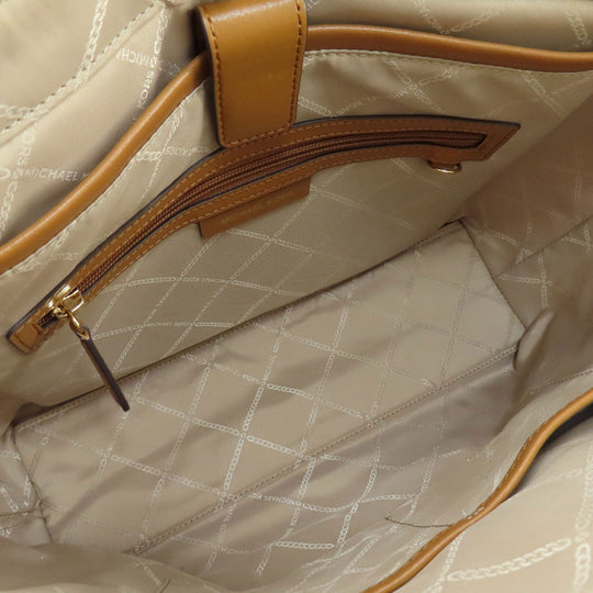 MICHAEL KORS Tote Bag PVC white MK signature Women Used Authentic