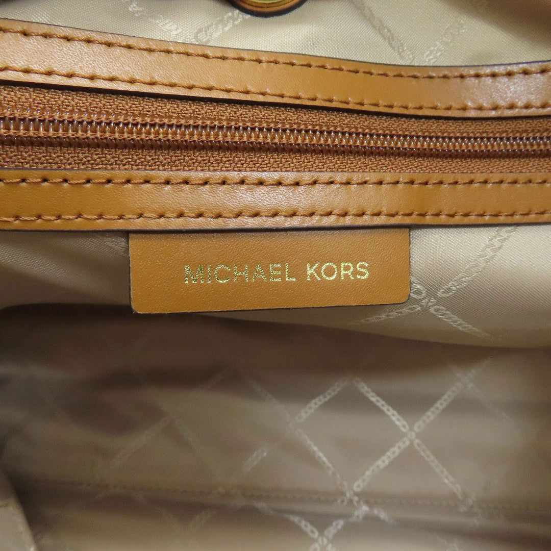 MICHAEL KORS Tote Bag PVC white MK signature Women Used Authentic