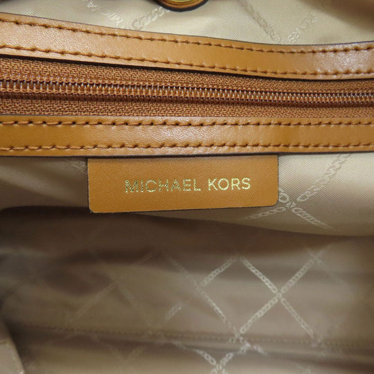 MICHAEL KORS Tote Bag PVC white MK signature Women Used Authentic