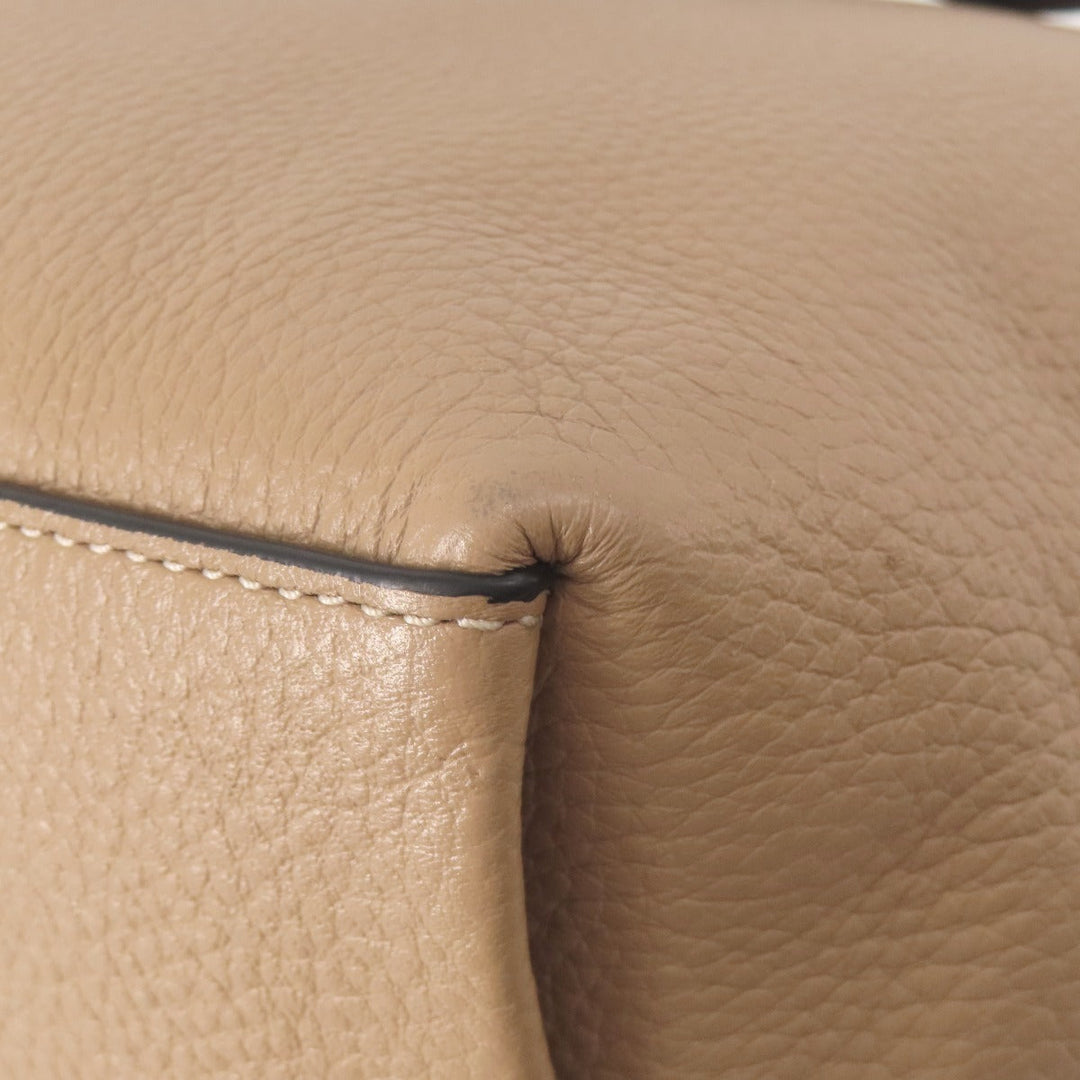 COACH Tote Bag CA165 leather beige Hose and carriage Women Used Authentic