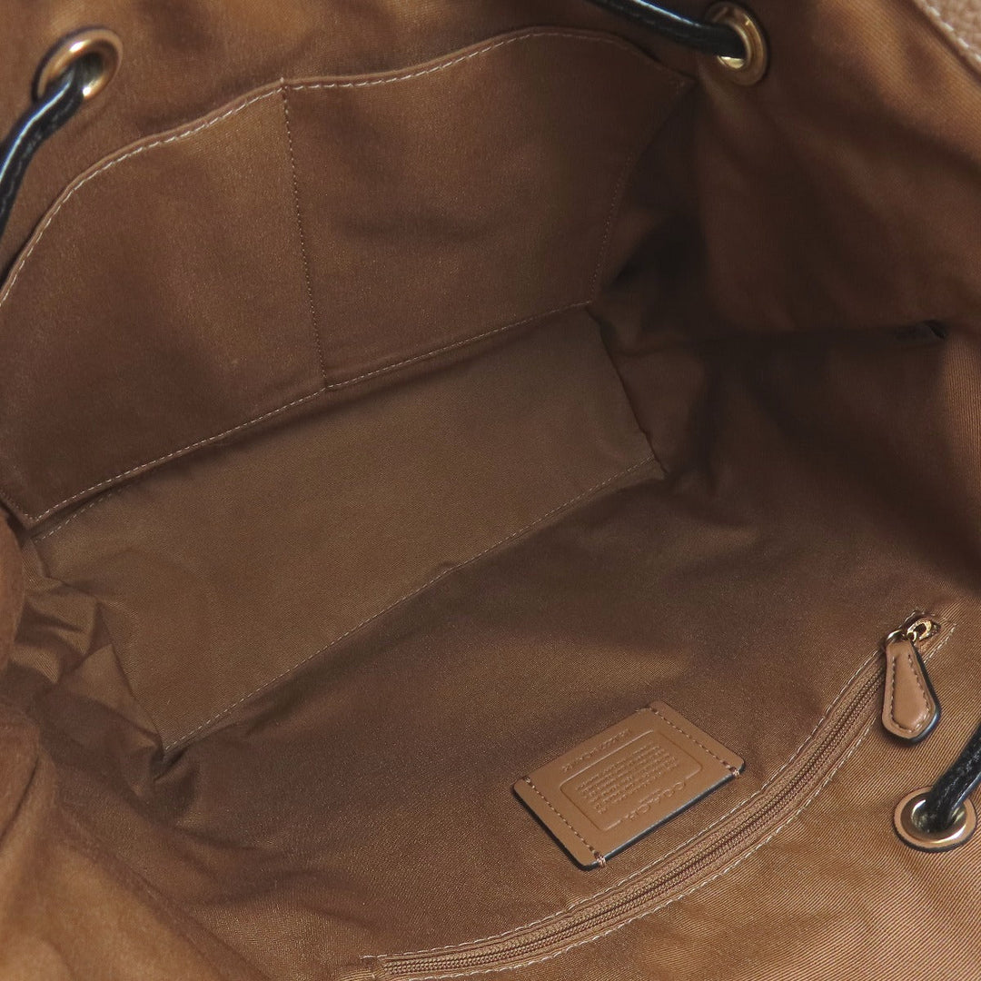 COACH Tote Bag CA165 leather beige Hose and carriage Women Used Authentic