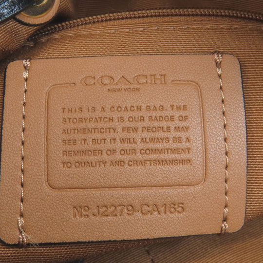 COACH Tote Bag CA165 leather beige Hose and carriage Women Used Authentic