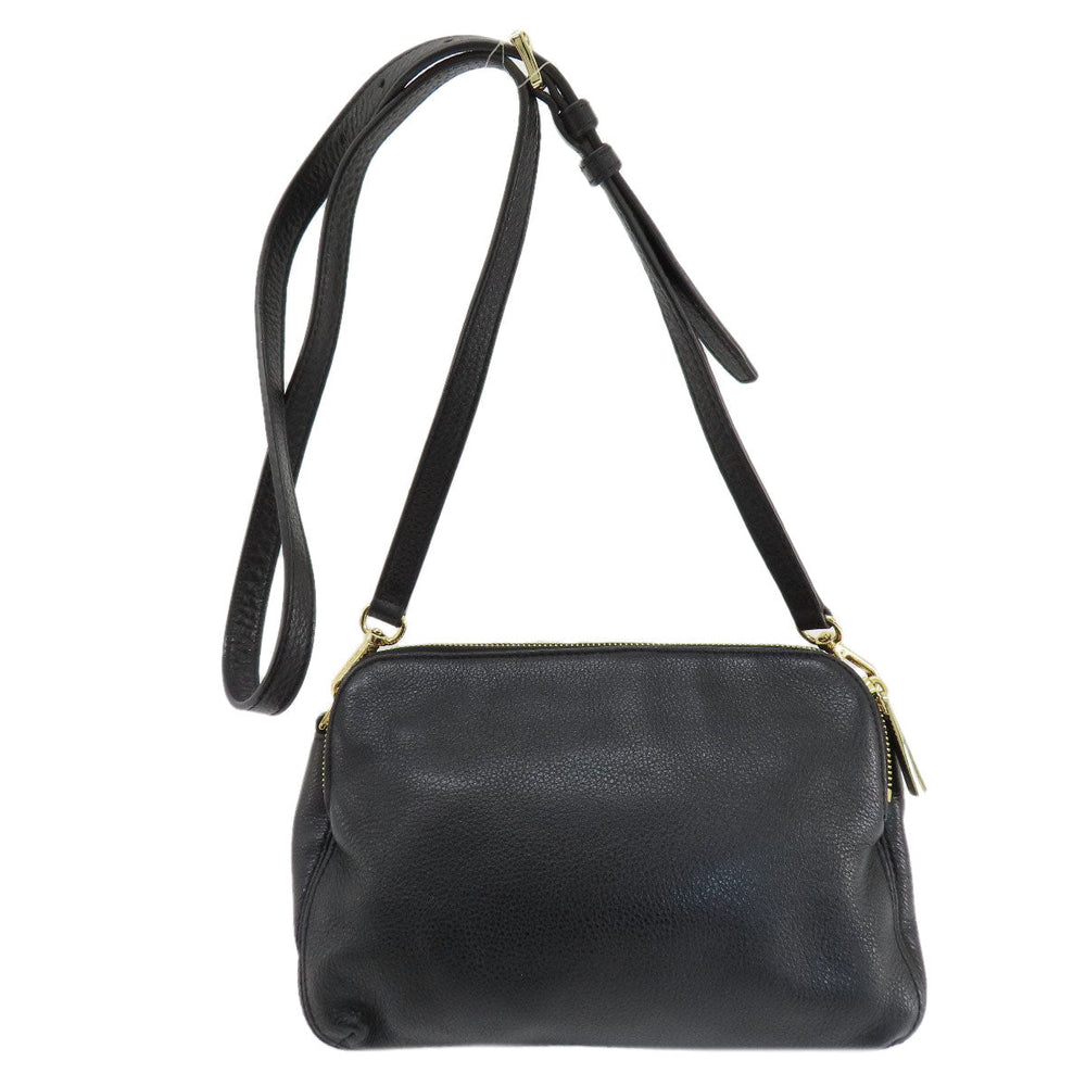 MICHAEL KORS Shoulder Bag leather black Long shoulder Women Used Authentic