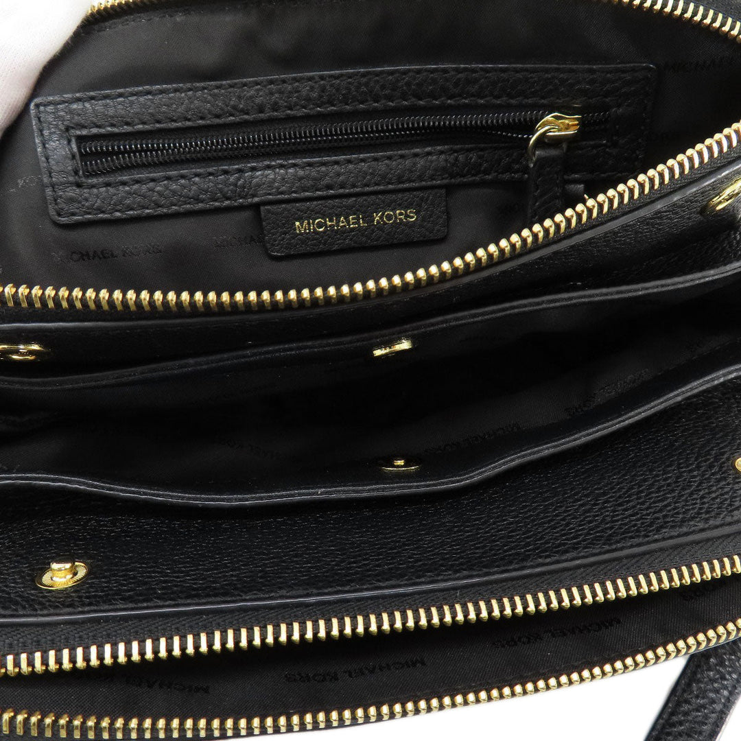MICHAEL KORS Shoulder Bag leather black Long shoulder Women Used Authentic