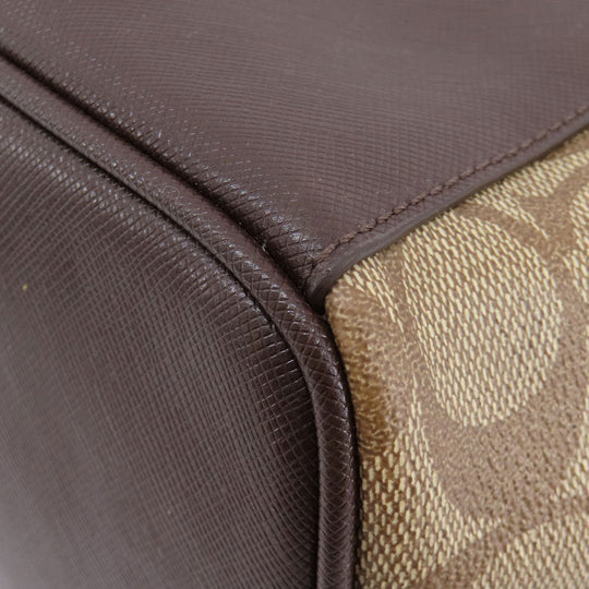 COACH Tote Bag F30301 PVC Brown Signature
